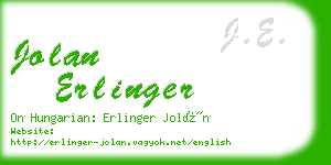 jolan erlinger business card